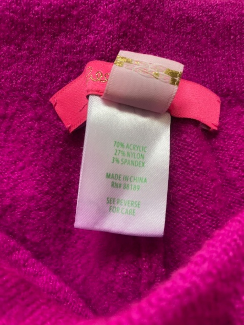 Lilly Pulitzer Bellista Wild Fuchsia Sweater Pants worn once/dry cleaned - L - Picture 6 of 8